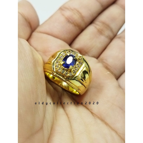 Batu Cincin Blue Safir Cylon Srilanka Asli Natural Top Quality Siap Pakai