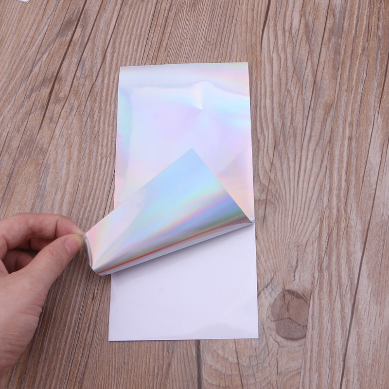 SIY  10Pcs DIY Aurora AB Effect Reflective Mirror Paper Self Adhensive Resin Fillings