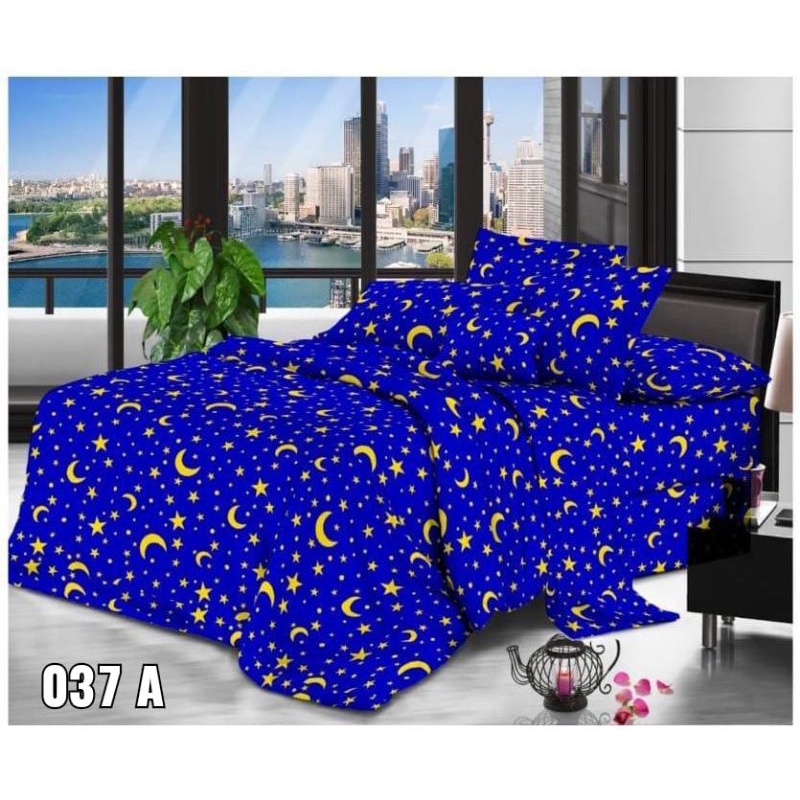 SPREI ROSE BLUE MURAH UKURAN 180X200 DENGAN 2 SARUNG BANTAL 1 SARUNG GULING TERMURAH