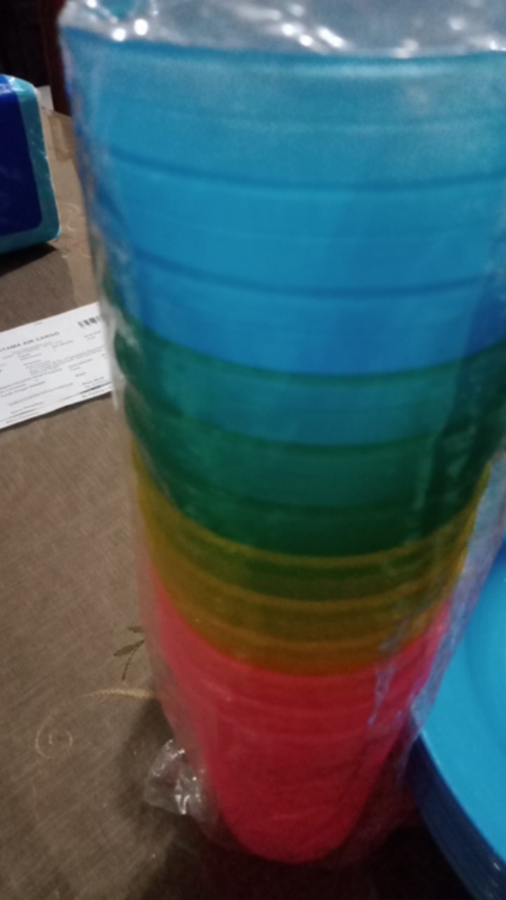 (12pcs) Gelas Plastik Kh Warna Bening