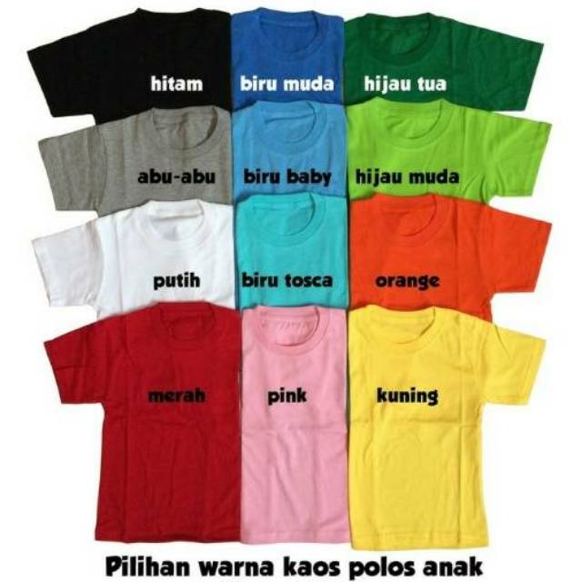  KAOS POLOS ANAK MURAH NYAMAN COTTON COMBED 20S Shopee 