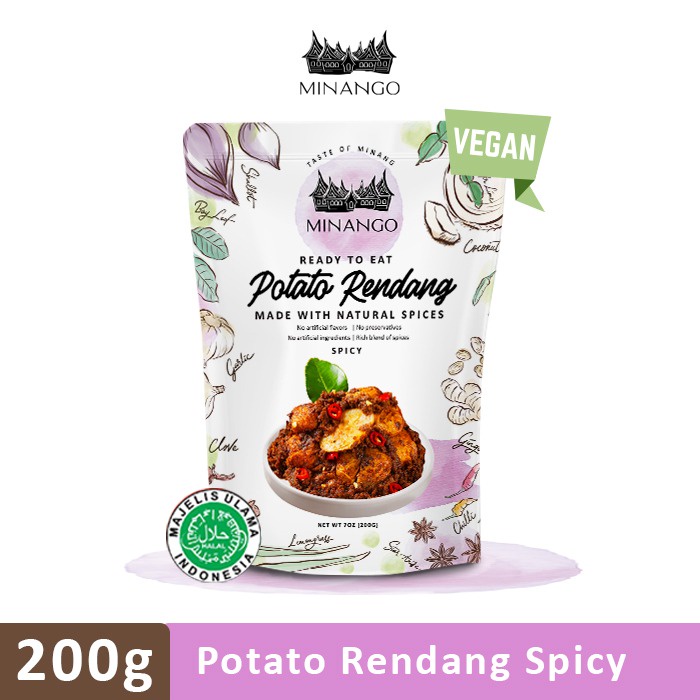 

Minango Rendang Kentang Vegan Spicy 200 gram Siap Saji Halal BPOM