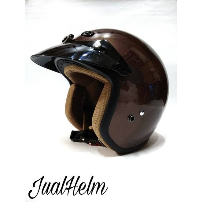 Helm Retro/Helm Classic/Helm Bogo/Helm Vespa Ava Brown Glossy