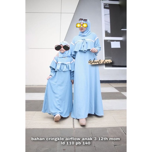 (WARNA WARDAH) Gamis set jilbab Couple ibu anak (XXL)