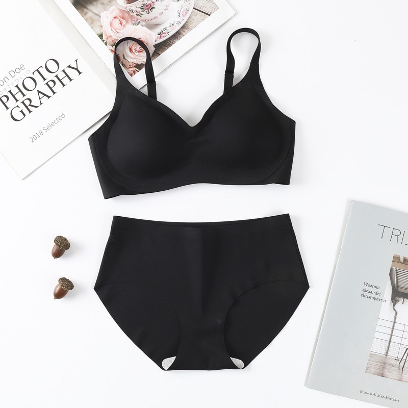 KINDSTORE❤ |One LICA Set Bra dan Celana Dalam Mulus untuk Wanita Push Up