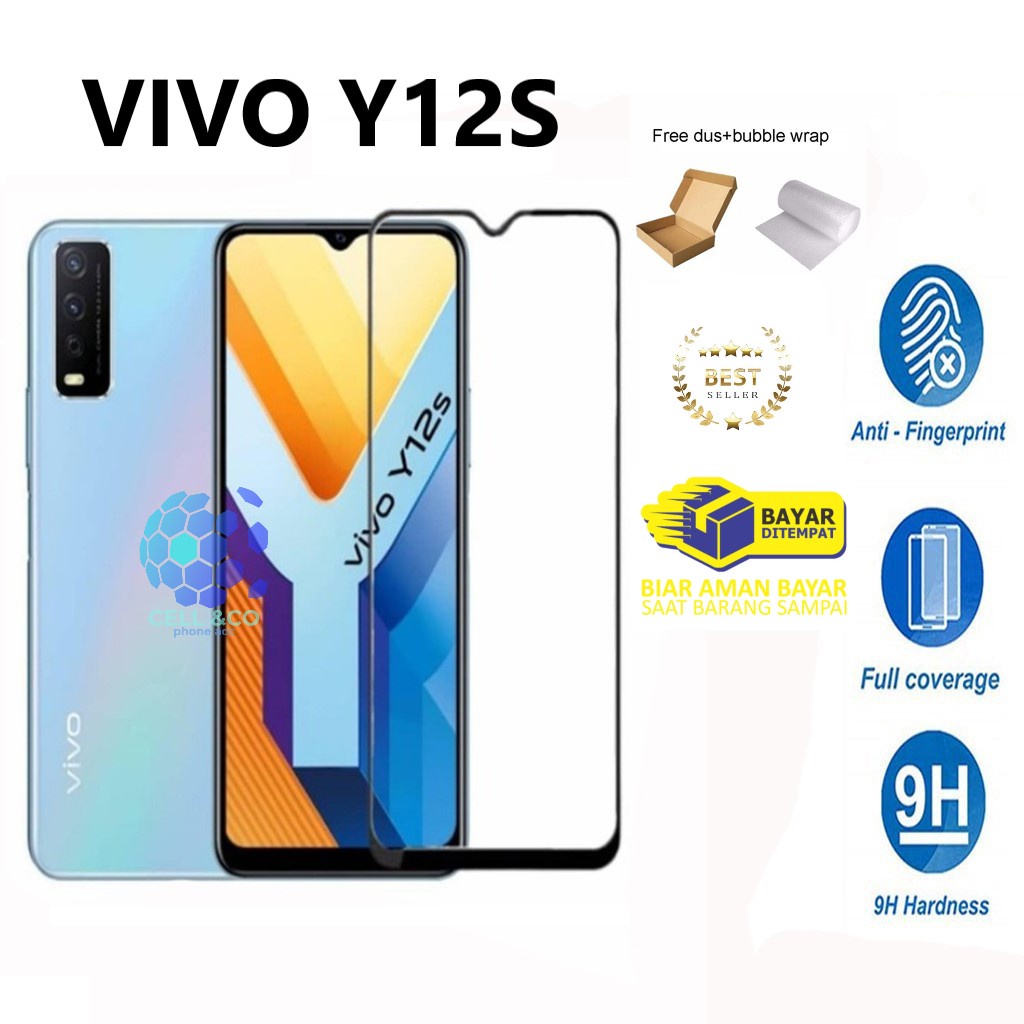 Tempered Glass Full HD VIVO Y12S Anti Gores Premium Screen Protector Pelindung Layar Kaca VIVO Y12S