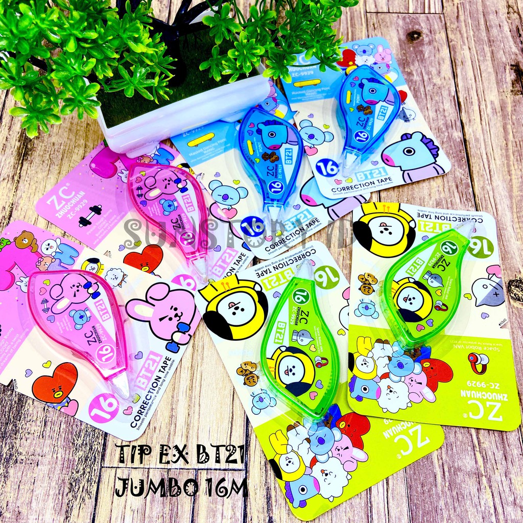 TIP-EX ROLL CORRECTION BESAR MOTIF KARAKTER BTS KARTUN LUCU / CORRECTION TAPE / TIP EX KERTAS