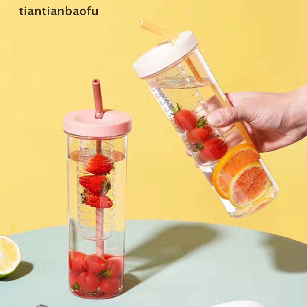 Botol Air Portabel Model Lipat Kapasitas Besar 700ML Warna Transparan Dengan Sedotan