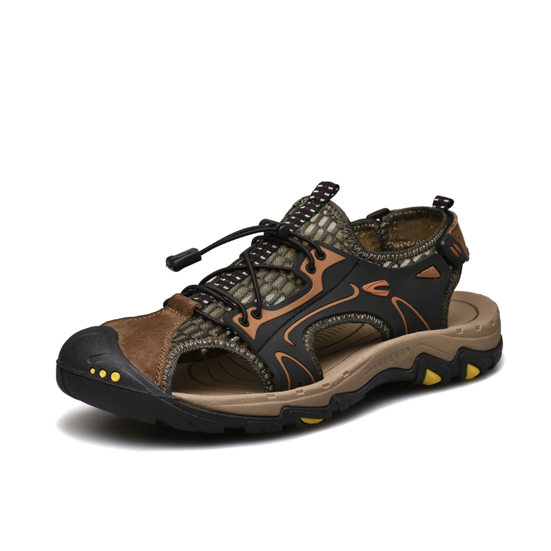 Camel Active Putaran Sandal Jerman Fashion Top Kulit Pria Kasual Pantai Sandal