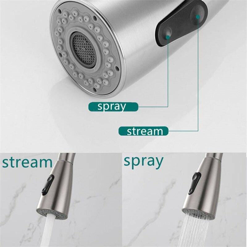 Keran Air Bathroom Basin Sink Kitchen Pull Out Rinser Spray Faucet