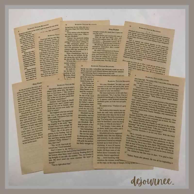 

10PCS Old Novel Pages Vintage (Real Novel) Bahasa Inggris untuk Jurnal/Deco dll