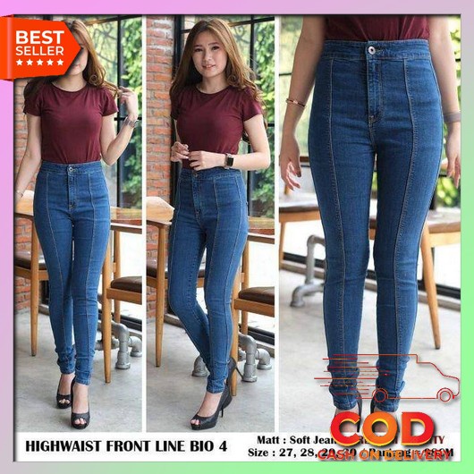 Celana Panjang Baggy Pants Jeans Kolor Hw Wanita Celana Bagypants Boyfriend Jins Cewek High Waist Pr