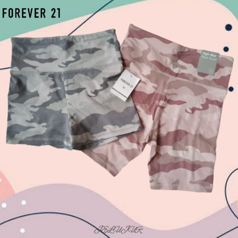 LEGGING PENDEK SPORT/OLAHRAGA/BIKER SHORT CAMO ORIGINAL FOREVER 21