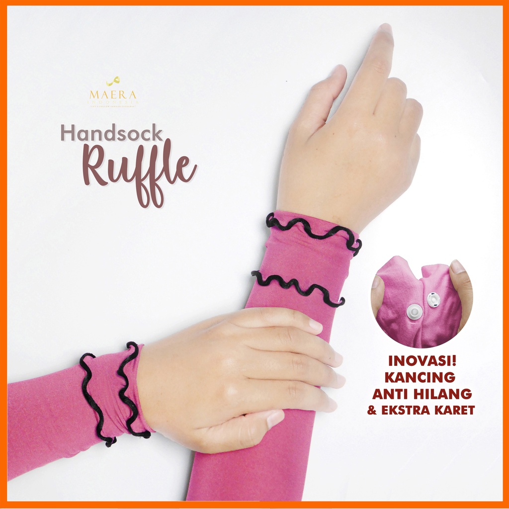 Handsock Manset Tangan Ruffle Bahan Jersey Premium By Maera Indoneis