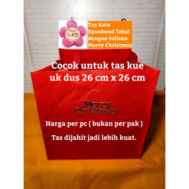 

Tas Kain Bingkisan Souvenir Gift Bag Kantong Polos Tenteng 28 Merah Merry Christmas