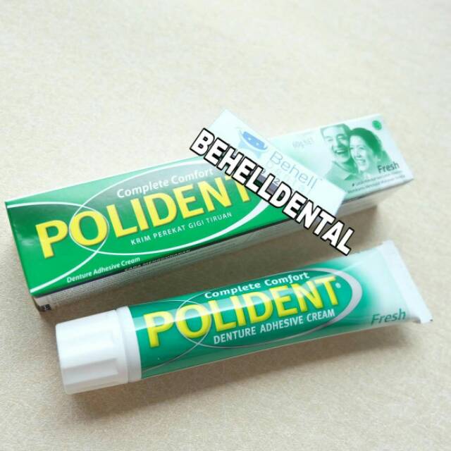 60gr POLIDENT KRIM PEREKAT GIGI TIRUAN - Lem Gigi Palsu Polident Cream Adhesive Fresh 60 gr 60gram 60 gram