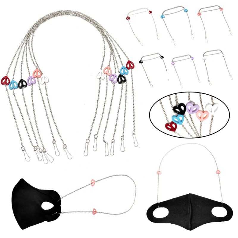 Kalung Gantungan Masker Strap Mask Pastel Love Chain Series