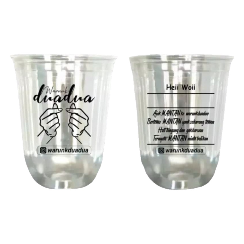 SABLON CUP 14OZ OVAL/Sablon Gelas Plastik Oval 14oz merk HOK/Sablon Cup Oval 14oz