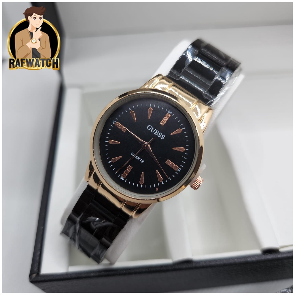 Jam Tangan Rantai Pasangan Couple Pria Wanita Premium Casual Rosegold