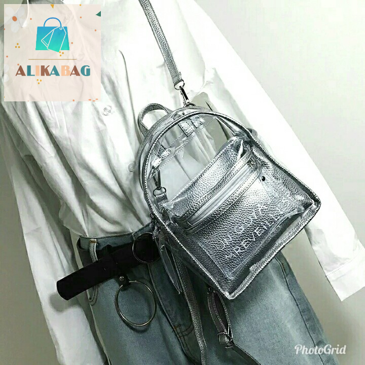 ALIKA BAG - Tas Ransel Wanita Backpack Transparan Mini Jelly Un' Gayave Korean Style