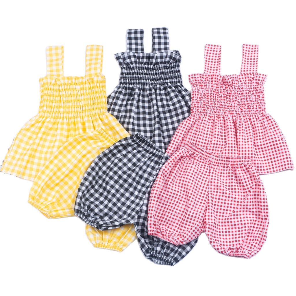 ZASKIYA - SETELAN ANAK AFINA ANAK PEREMPUAN / SETELAN TARTAN BABYDOLL BALITA 0-3 THN