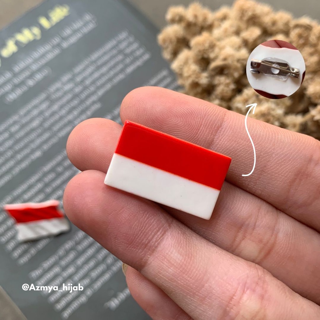 CLAY BENDERA MERAH PUTIH - PIN / BROS BENDERA MERAH PUTIH (CLAY) PENITI BENDERA - PIN BENDERA SERAGAM JAS