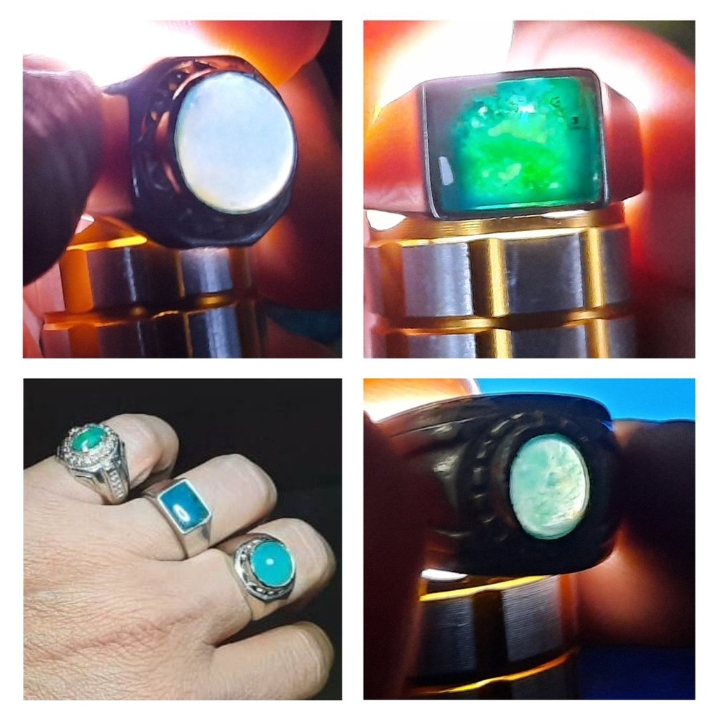 Batu Permata Cincin Bacan Doko Palamea Asli Kristal 100% Original Chalcedony Chrysocolla 101114