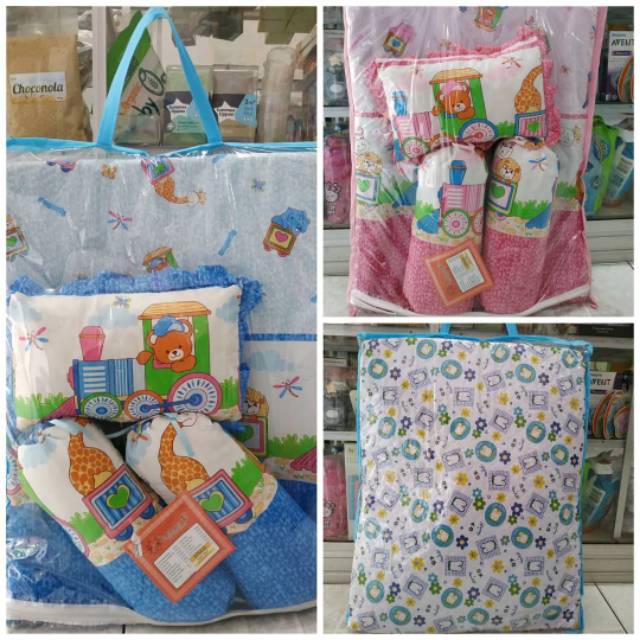 Set Kasur Perlak Bantal Guling Bayi /Matras perlak merk Lusiana