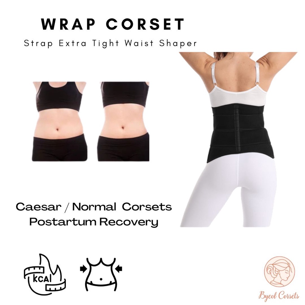 Byeol Corsets - Wrap Korset with Strap Extra Tight Waist Shaper Wrapping Post Partum Corset Pelangsing