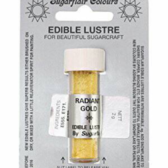 Sugarflair lustre dust Radiant gold powder pewarna emas fondant icing color baking tools fondant