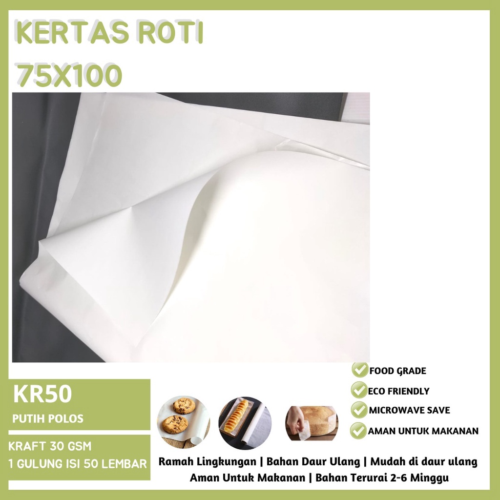 Kertas Roti Kertas Baking Kertas Layangan Kertas (Isi 50 Pcs-KR50)