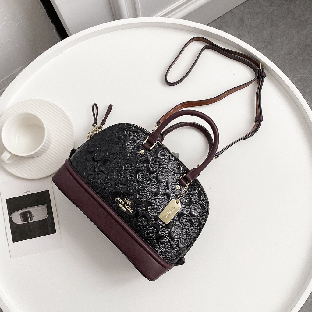 Coach 55450 F27597 Mini Sierra Satchel Women Shoulder Small Debossed Patent Leather Crossbody Sling 