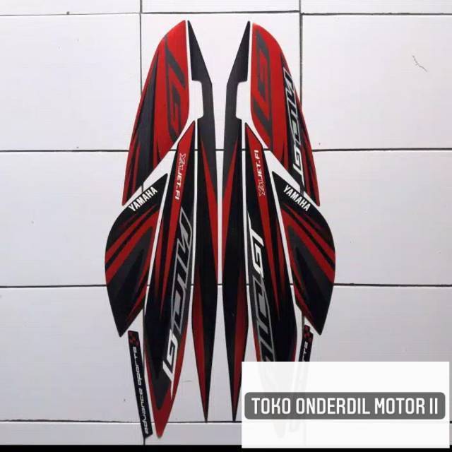 Striping stiker list body mio gt 2014-2015 merah-hitam