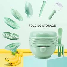 VnM021 | Alat Pembuat Makanan Mpasi Bayi / Baby Food Maker 9in1 Grinding Bowl / Perlengkapan Makan Mpasi Bayi