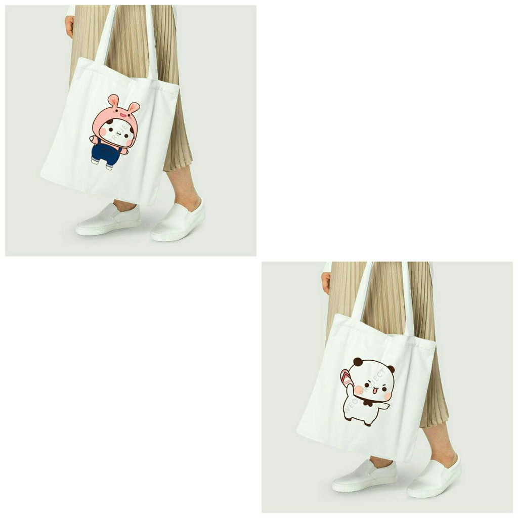 TOTE BAG KANVAS MURAH / TOTE BAG WANITA / TOTE BAG MOTIF PANDA WA