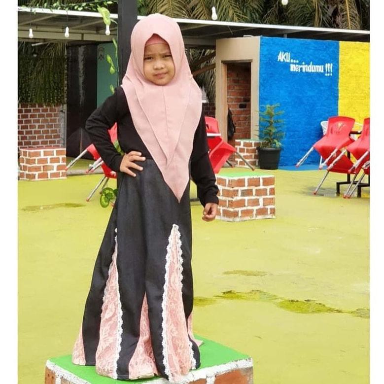 Gamis Alsava Kids By Viendra Syari/baju muslim anak perempuan/dress muslim/setelan/pakaian muslim
