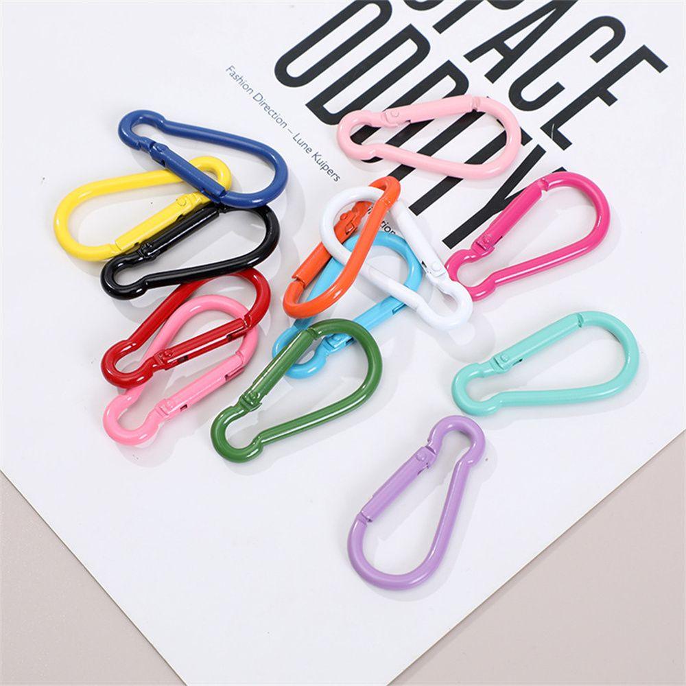 Lanfy Carabiner Hook Warna-Warni 5pcs/Lot Membuat Logam Perhiasan Camping 45x24mm Gantungan Kunci Klip