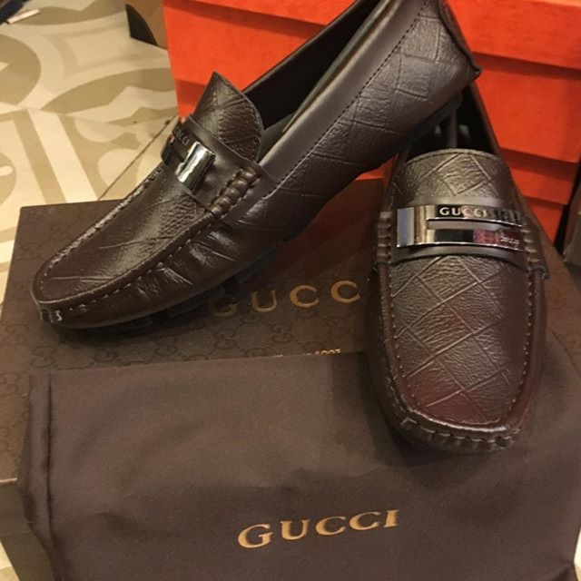 SEPATU LOAFERS PRIA GUCCI - CUBES (COFFEE)