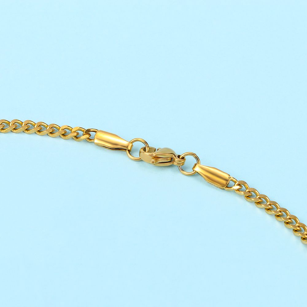 Needway  Choker Necklace Men's Jewelry Hop Hip Stainless Steel Clasp Copper Chain Gold Plated Unisex Link Miami Cuban/Multicolor
