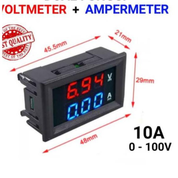 Reborn Dual Volt Amp Meter Digital Ampere Meter Voltmeter 10A 0-100V Ammeter