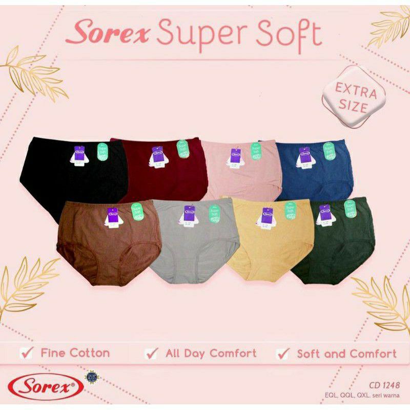 CELANA DALAM WANITA SOREX SUPER SOFT EXTRA SIZE JUMBO 1248 HARGA PER 1 Biji