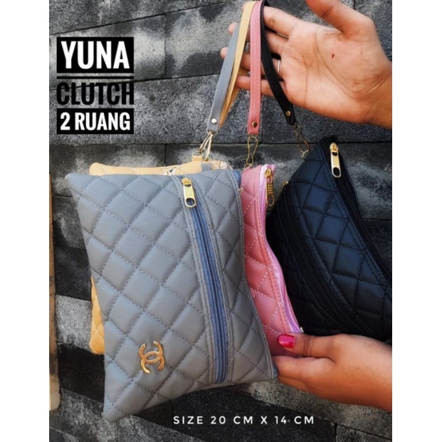 YUNA CLUTCH 2 RUANG - TALI PENDEK SAJA
