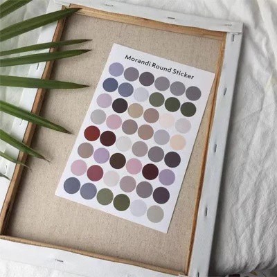 Ins Wind Colour Circle Sticker Morandi Earth Colour Seal Sticker Card Sticker