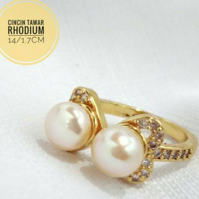 Cincin Rhodium Mutiara Lombok