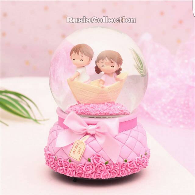 Snowball music lampu JUMBO banyak musiknya salju terbang otomatis  musicbox waterball globe