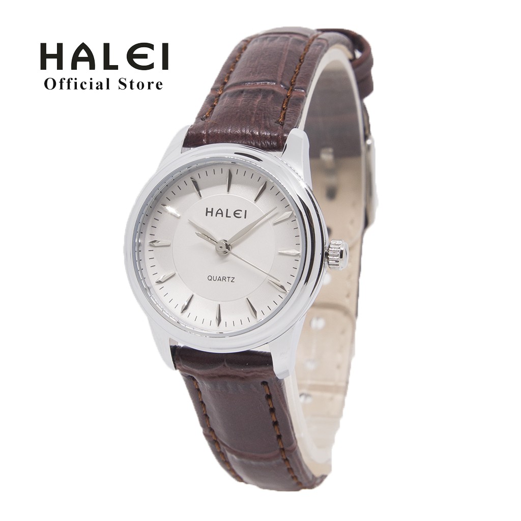 Jam Tangan Elegant Wanita Halei Silver Tali Kulit Cantik Jam Tangan Elegant Wanita Halei Silver Tali Kulit Cantik