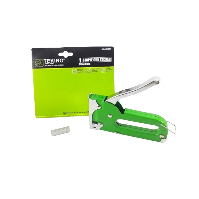 TEKIRO Staple Gun Treker 4-8 mm  / Tembakan Staples Standar / Stapler Gun Plus Isi / Staples Tembak STAPLE GUN TACKER STAPLES GUN 4-8 MM / TEMBAKAN STAPLES STANDAR