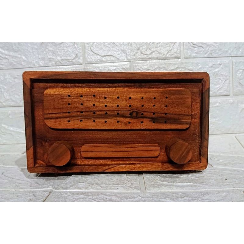 Tempat tisu / Kotak tisu / tissue box unik Radio + Retro design Handmade +  dari 100% kayu jati + Pr