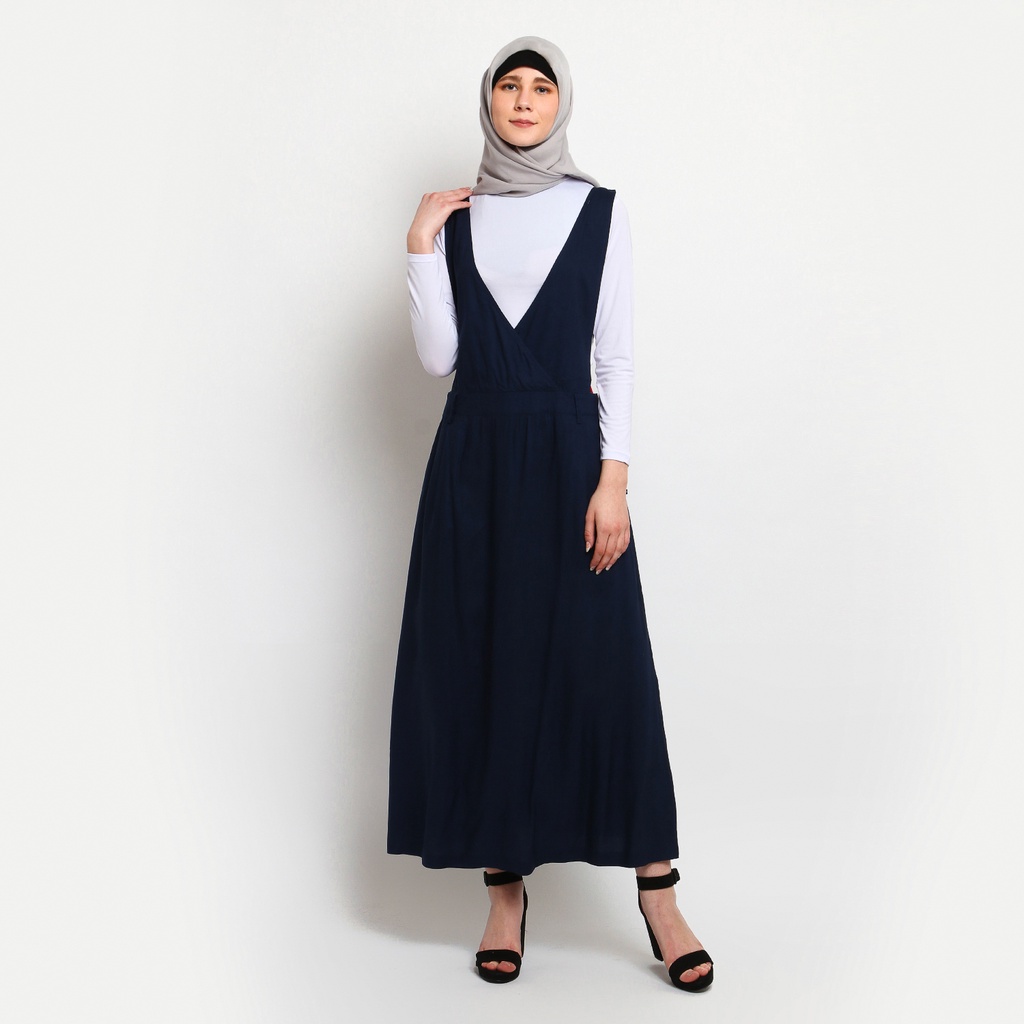 Flamoush Verlin Navy Overall Wanita Skirt Wanita Maxi