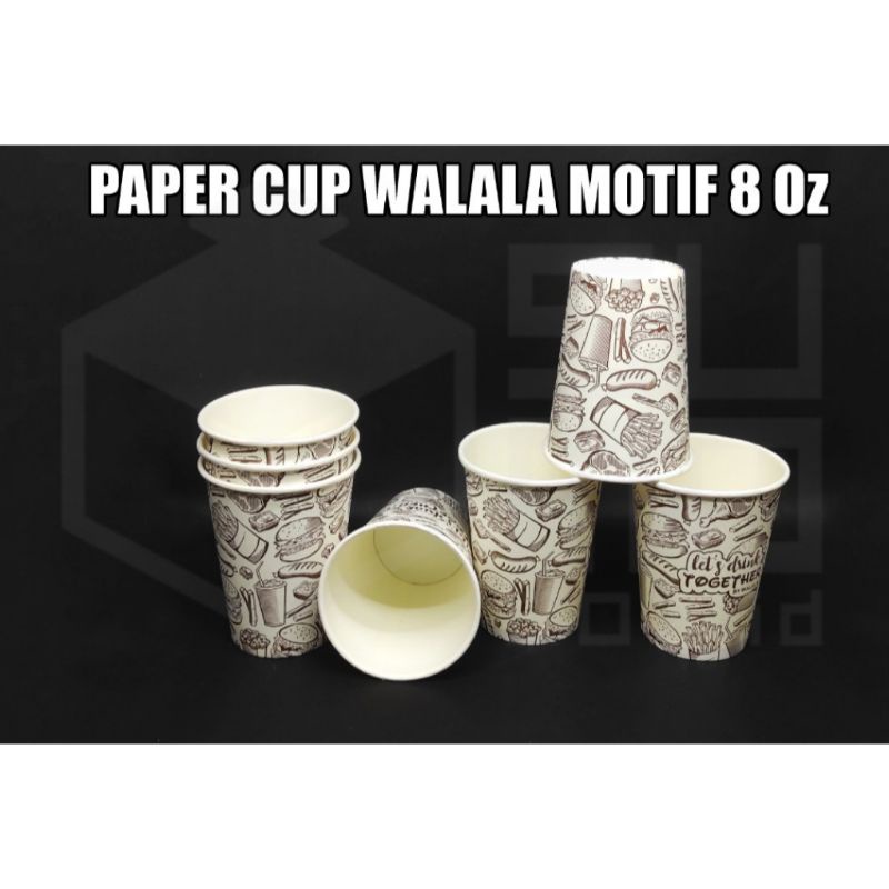 Gelas Kopi Paper Cup 8 Oz Gelas Kertas Kopi Teh Tahan Panas 240ml Gelas Kopi 240ml Paper Cup Walala 